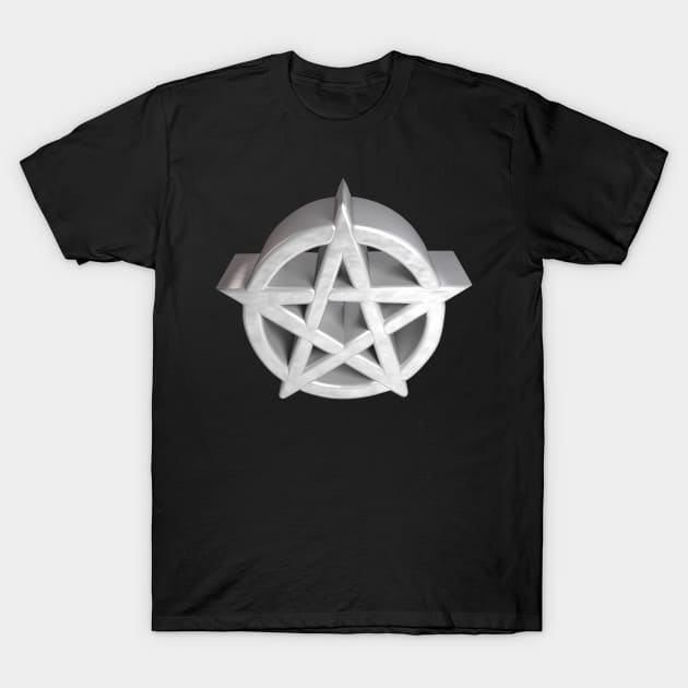 3D Pentagram - Brushed-Aluminium T-Shirt by 3DMe